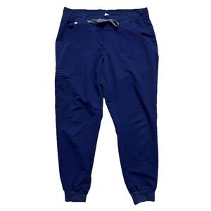 FIGS Zamora Jogger Scrub Pants Women’s Large Navy Blue Technical Stretch